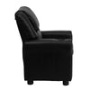 Contemporary Black LeatherSoft Kids Recliner with Cup Holder and Headrest - Flash Furniture