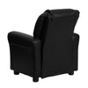 Contemporary Black LeatherSoft Kids Recliner with Cup Holder and Headrest - Flash Furniture