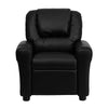 Contemporary Black LeatherSoft Kids Recliner with Cup Holder and Headrest - Flash Furniture