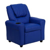 Contemporary Blue Vinyl Kids Recliner with Cup Holder and Headrest - Flash Furniture