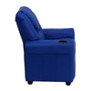 Contemporary Blue Vinyl Kids Recliner with Cup Holder and Headrest - Flash Furniture