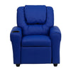 Contemporary Blue Vinyl Kids Recliner with Cup Holder and Headrest - Flash Furniture