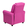 Contemporary Hot Pink Vinyl Kids Recliner with Cup Holder and Headrest - Flash Furniture