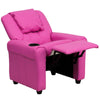 Contemporary Hot Pink Vinyl Kids Recliner with Cup Holder and Headrest - Flash Furniture