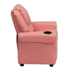 Contemporary Pink Vinyl Kids Recliner with Cup Holder and Headrest - Flash Furniture
