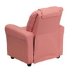 Contemporary Pink Vinyl Kids Recliner with Cup Holder and Headrest - Flash Furniture