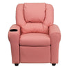 Contemporary Pink Vinyl Kids Recliner with Cup Holder and Headrest - Flash Furniture