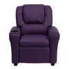 Contemporary Purple Vinyl Kids Recliner with Cup Holder and Headrest - Flash Furniture