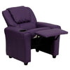 Contemporary Purple Vinyl Kids Recliner with Cup Holder and Headrest - Flash Furniture