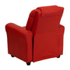 Contemporary Red Vinyl Kids Recliner with Cup Holder and Headrest - Flash Furniture