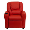 Contemporary Red Vinyl Kids Recliner with Cup Holder and Headrest - Flash Furniture