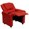 Contemporary Red Vinyl Kids Recliner with Cup Holder and Headrest - Flash Furniture