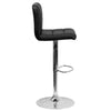 Contemporary Black Quilted Vinyl Adjustable Height Barstool with Chrome Base - Flash Furniture
