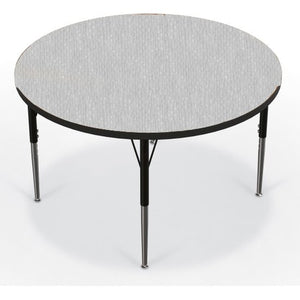 Activity Table - 42'' Round - Gray Nebula Top Surface - Black Edgeband - BALT