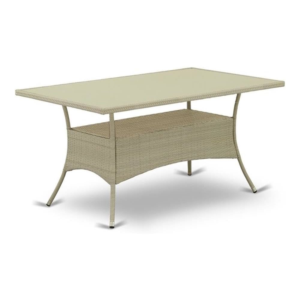 Wicker Patio Table Natural Linen, OSLTG03 - East West Furniture