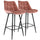 Elama  2 Piece Velvet Tufted Bar Chair in Pink with Metal Legs
