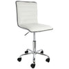 Elama  Faux Leather Adjustable Rolling Office Chair in White