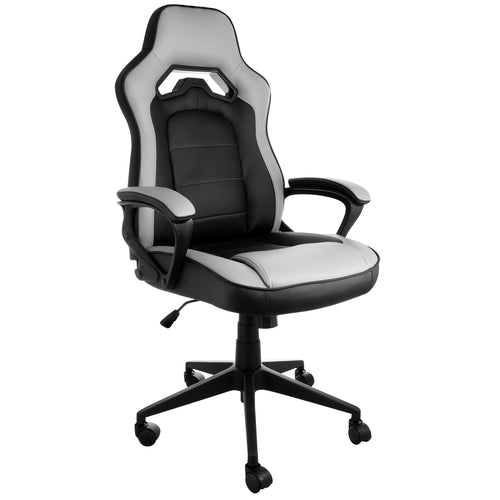 Elama  High Back Adjustable Faux Leather Office Chair in Gray and Black