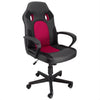 Elama  High Back Adjustable Faux Leather and Mesh Office Chair in Black and Burgundy