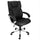 Elama  High Back Adjustable Faux Leather Office Chair in Black with Silver Base