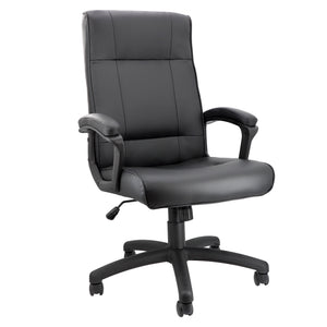 Elama  High Back Adjustable Faux Leather Office Chair in Black