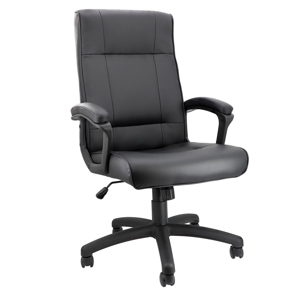 Elama  High Back Adjustable Faux Leather Office Chair in Black