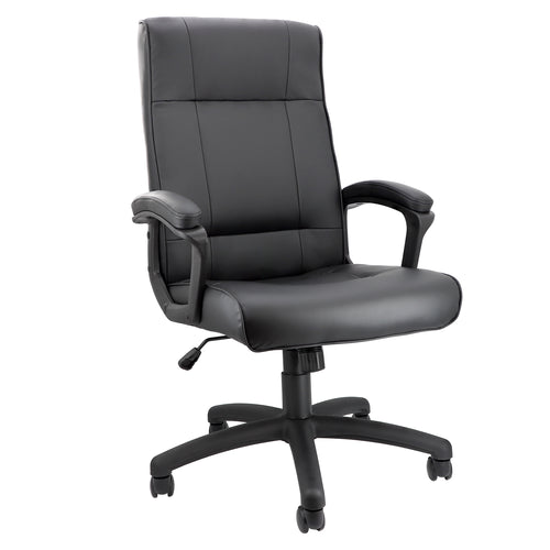 Elama  High Back Adjustable Faux Leather Office Chair in Black