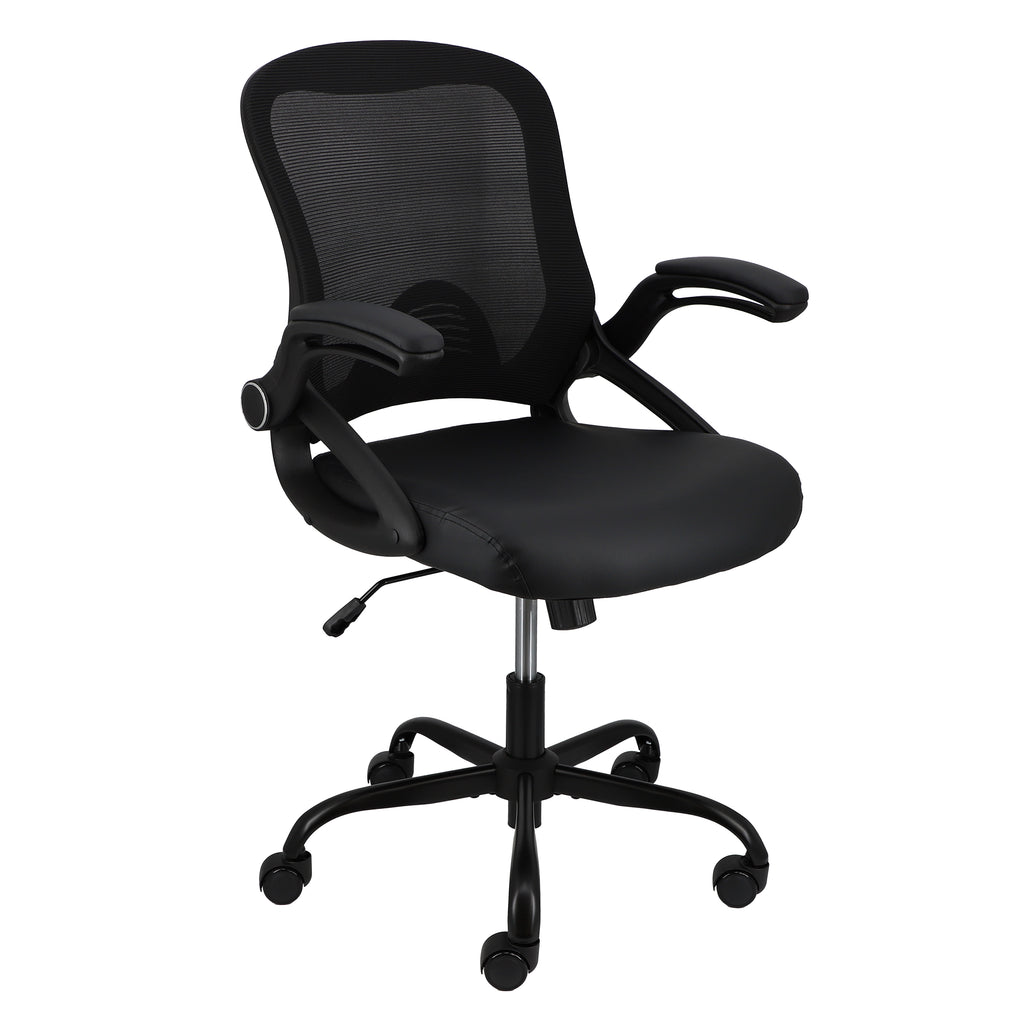 Elama  Mid Back Adjustable Mesh and Fabric Office Chair in Black