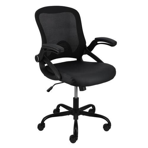 Elama  Mid Back Adjustable Mesh and Fabric Office Chair in Black