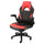 Elama  High Back Adjustable Faux Leather Office Chair in Black and Red