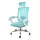 Elama  Full Back Mesh Adjustable Office Chair with Headrest in Blue with White Frame
