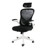 Elama  High Back Adjustable Mesh and Fabric Office Chair in White and Black with Adjustable Head Rest
