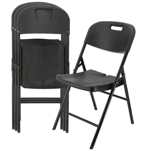 Elama  4 Piece Indoor and Outdoor Rattan Folding Chair