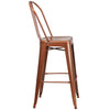 Commercial Grade 30'' High Copper Metal Indoor-Outdoor Barstool with Back - Flash Furniture