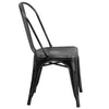 Commercial Grade Distressed Black Metal Indoor-Outdoor Stackable Chair - Flash Furniture
