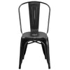 Commercial Grade Distressed Black Metal Indoor-Outdoor Stackable Chair - Flash Furniture