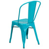 Commercial Grade Crystal Teal-Blue Metal Indoor-Outdoor Stackable Chair - Flash Furniture
