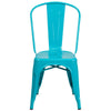Commercial Grade Crystal Teal-Blue Metal Indoor-Outdoor Stackable Chair - Flash Furniture