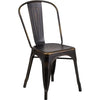 Commercial Grade Distressed Copper Metal Indoor-Outdoor Stackable Chair - Flash Furniture