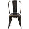 Commercial Grade Distressed Copper Metal Indoor-Outdoor Stackable Chair - Flash Furniture