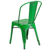 Commercial Grade Distressed Green Metal Indoor-Outdoor Stackable Chair - Flash Furniture