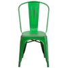 Commercial Grade Distressed Green Metal Indoor-Outdoor Stackable Chair - Flash Furniture