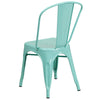 Commercial Grade Mint Green Metal Indoor-Outdoor Stackable Chair - Flash Furniture