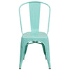 Commercial Grade Mint Green Metal Indoor-Outdoor Stackable Chair - Flash Furniture