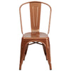 Commercial Grade Copper Metal Indoor-Outdoor Stackable Chair - Flash Furniture
