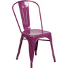 Commercial Grade Purple Metal Indoor-Outdoor Stackable Chair - Flash Furniture