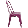 Commercial Grade Purple Metal Indoor-Outdoor Stackable Chair - Flash Furniture