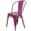 Commercial Grade Purple Metal Indoor-Outdoor Stackable Chair - Flash Furniture