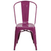 Commercial Grade Purple Metal Indoor-Outdoor Stackable Chair - Flash Furniture