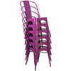 Commercial Grade Purple Metal Indoor-Outdoor Stackable Chair - Flash Furniture